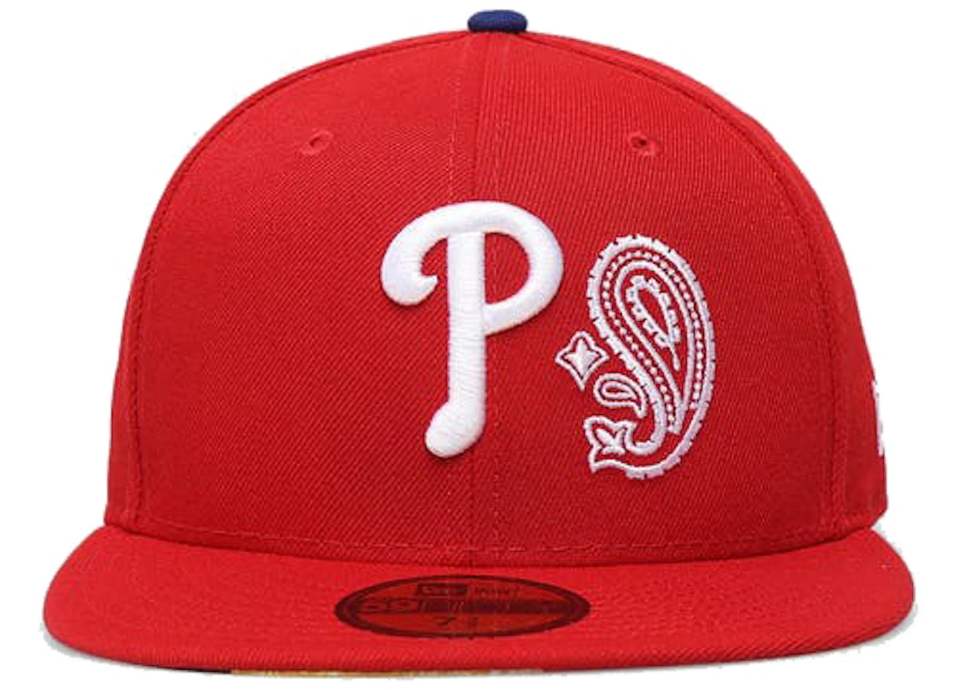 New Era Philadelphia Phillies Patchwork Paisley Undervisor 59Fifty Fitted Hat Red