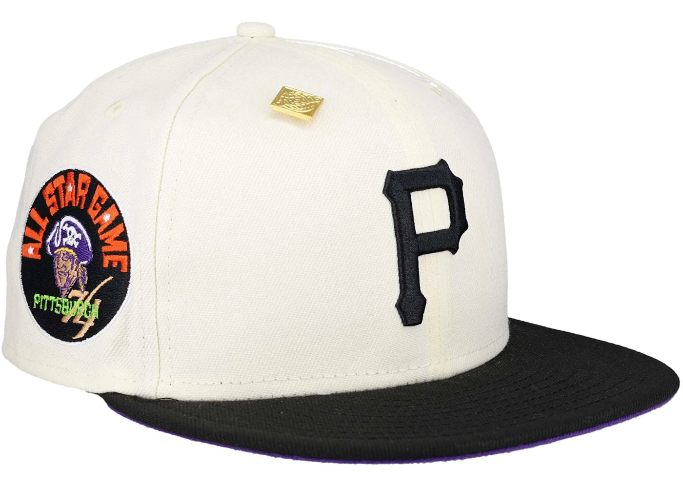 New Era Pittsburgh Pirates Capsule Snow Day Collection 1974 All Star Game 59Fifty Fitted Hat White/Purple