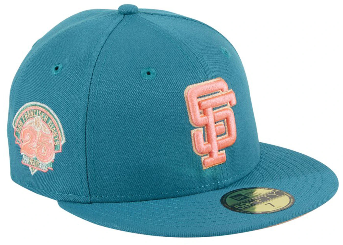 New Era San Francisco Giants Badlands 25th Anniversary Patch Hat Club Exclusive 59Fifty Fitted Hat Teal