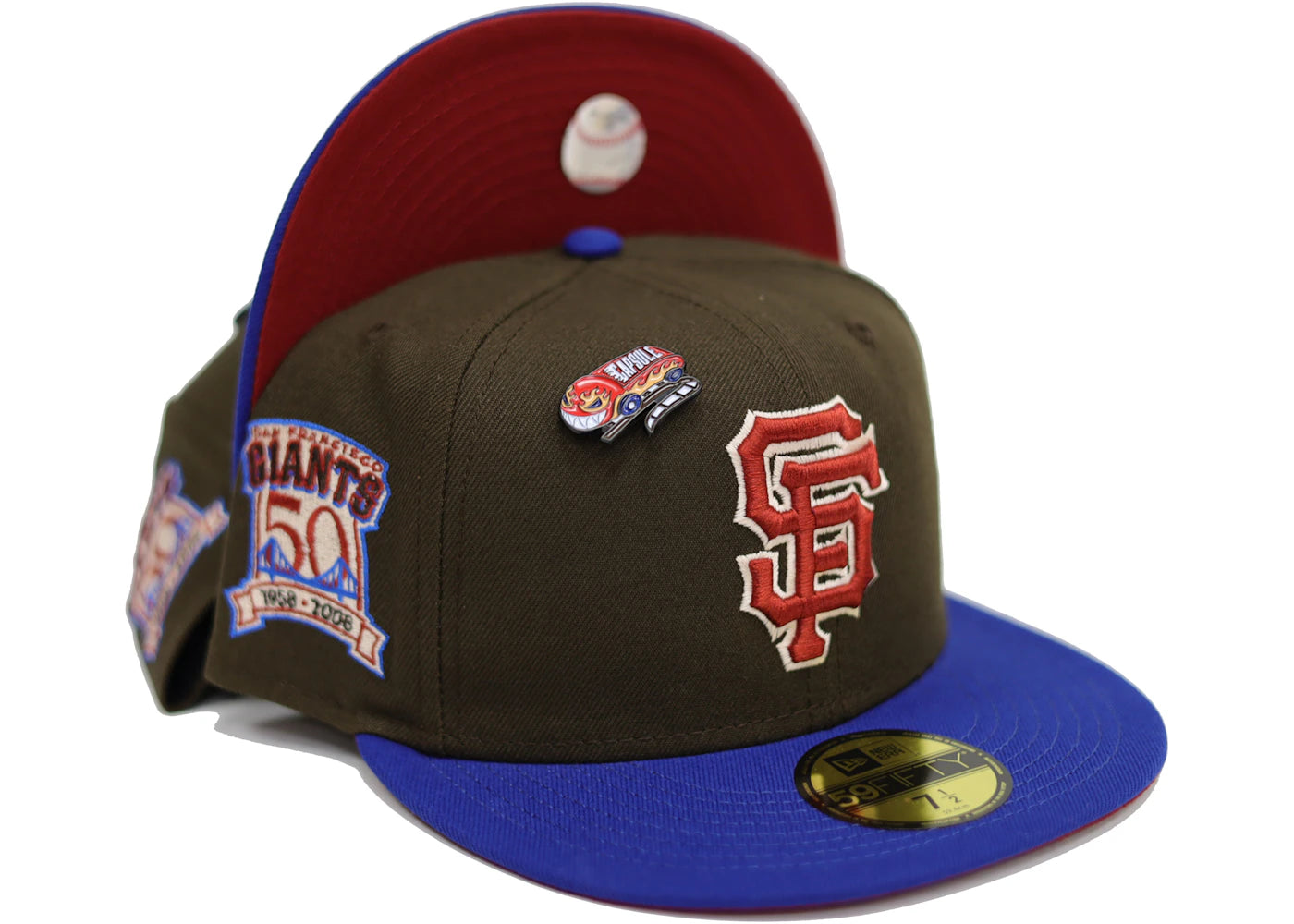 New Era San Francisco Giants Capsule Nitro 2.0 Collection 50th Seasons 59Fifty Fitted Hat Brown/Red
