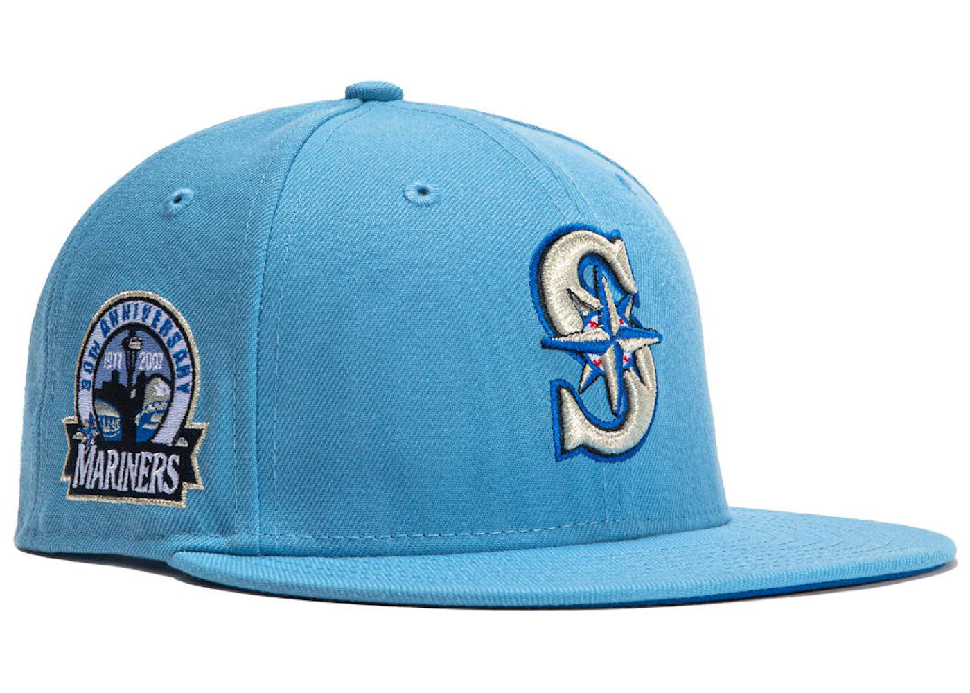 New Era Seattle Mariners 30th Anniversary Iceberg Hat Club Exclusive 59Fifty Fitted Hat Light Blue/Royal