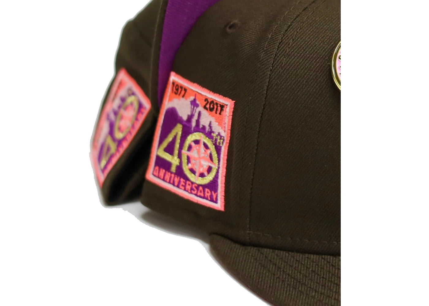 New Era Seattle Mariners No Bad Brims 2.0 40th Anniversary Capsule Hats 59Fifty Fitted Hat Brown/Purple