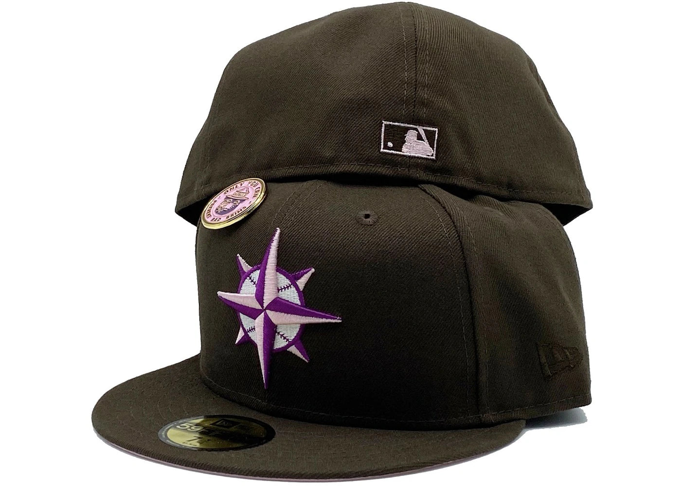 New Era Seattle Mariners No Bad Brims Collection 30th Anniversary Capsule Hats Exclusive 59Fifty Fitted Hat Brown/Pink