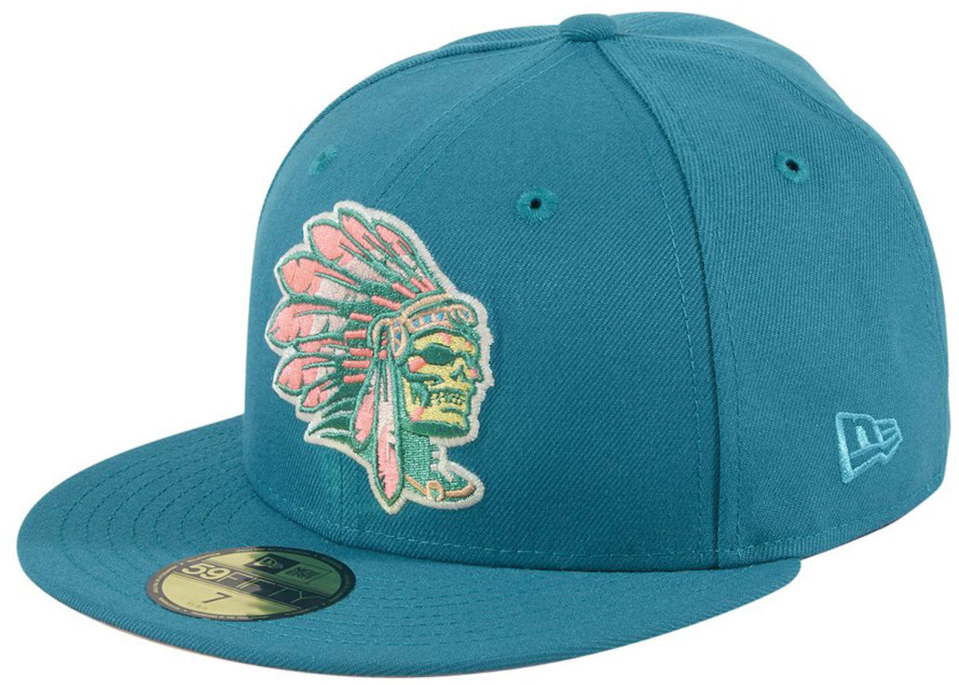 New Era Skull Chief Badlands Hat Club Exclusive 59Fifty Fitted Hat Teal