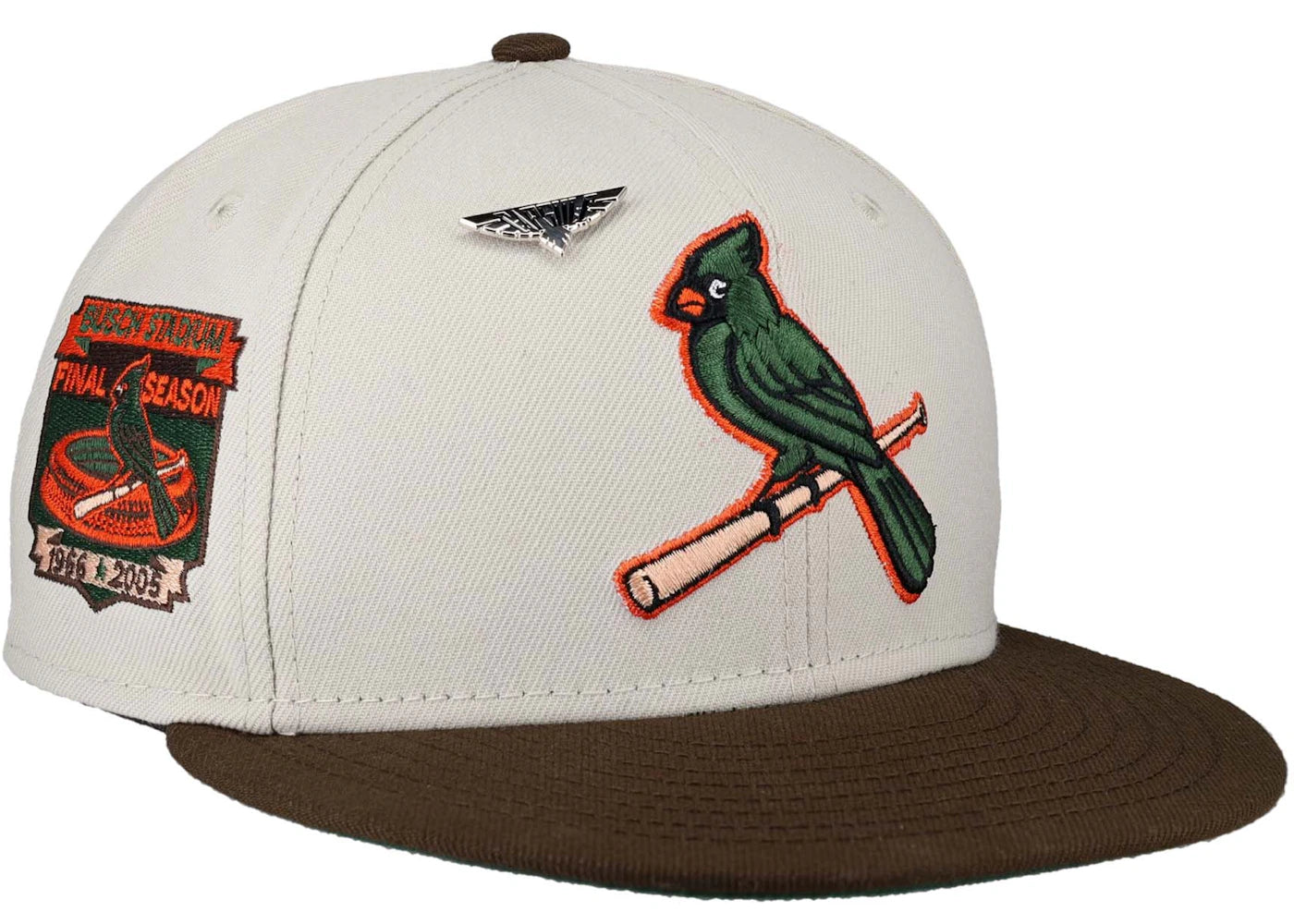 New Era St Louis Cardinals Capsule Bird Collection Busch Stadium Patch 59Fifty Fitted Hat Tan/Green