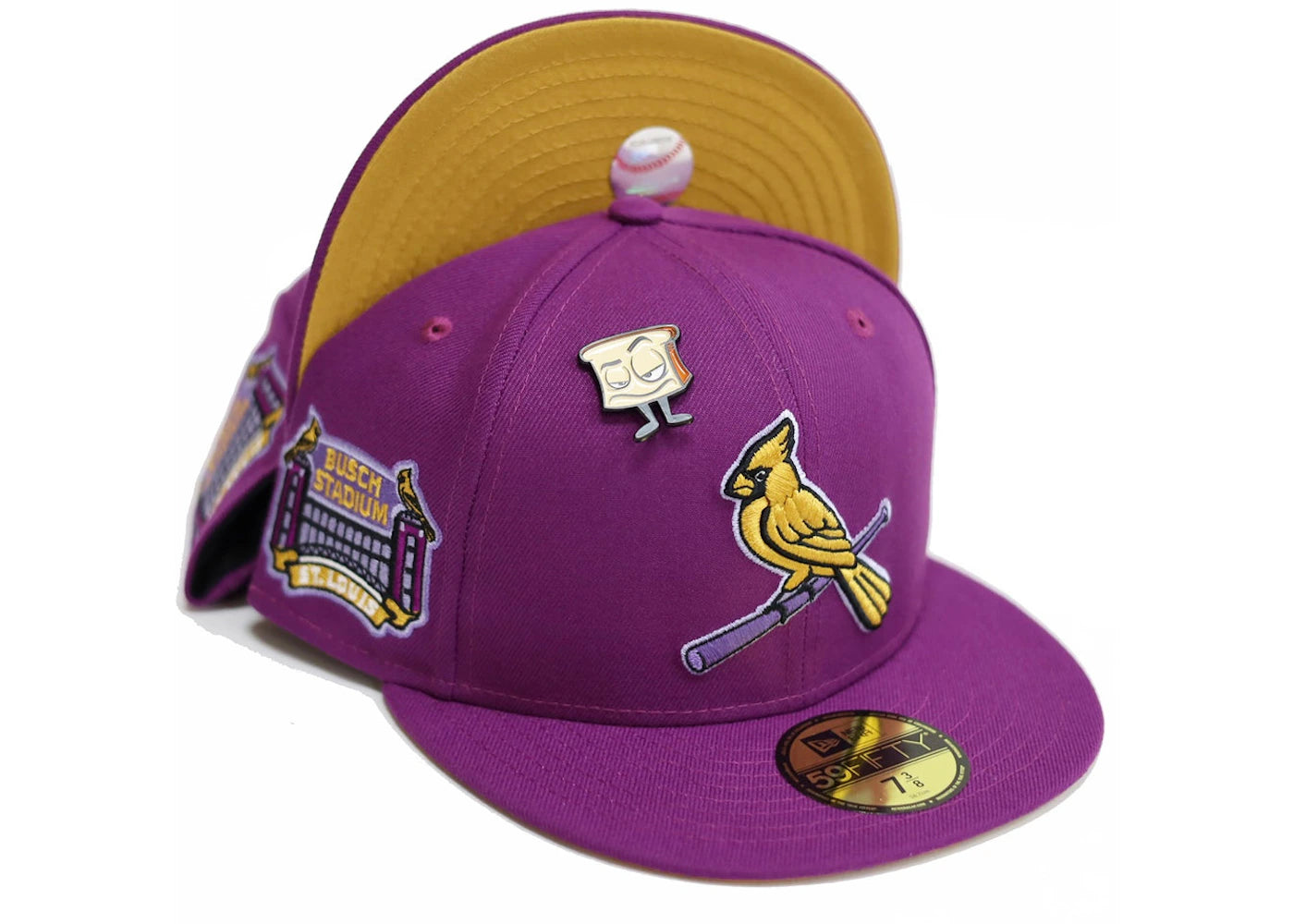 New Era St Louis Cardinals Capsule PBJ 2.0 Collection Busch Stadium 59Fifty Fitted Hat Purple/Brown