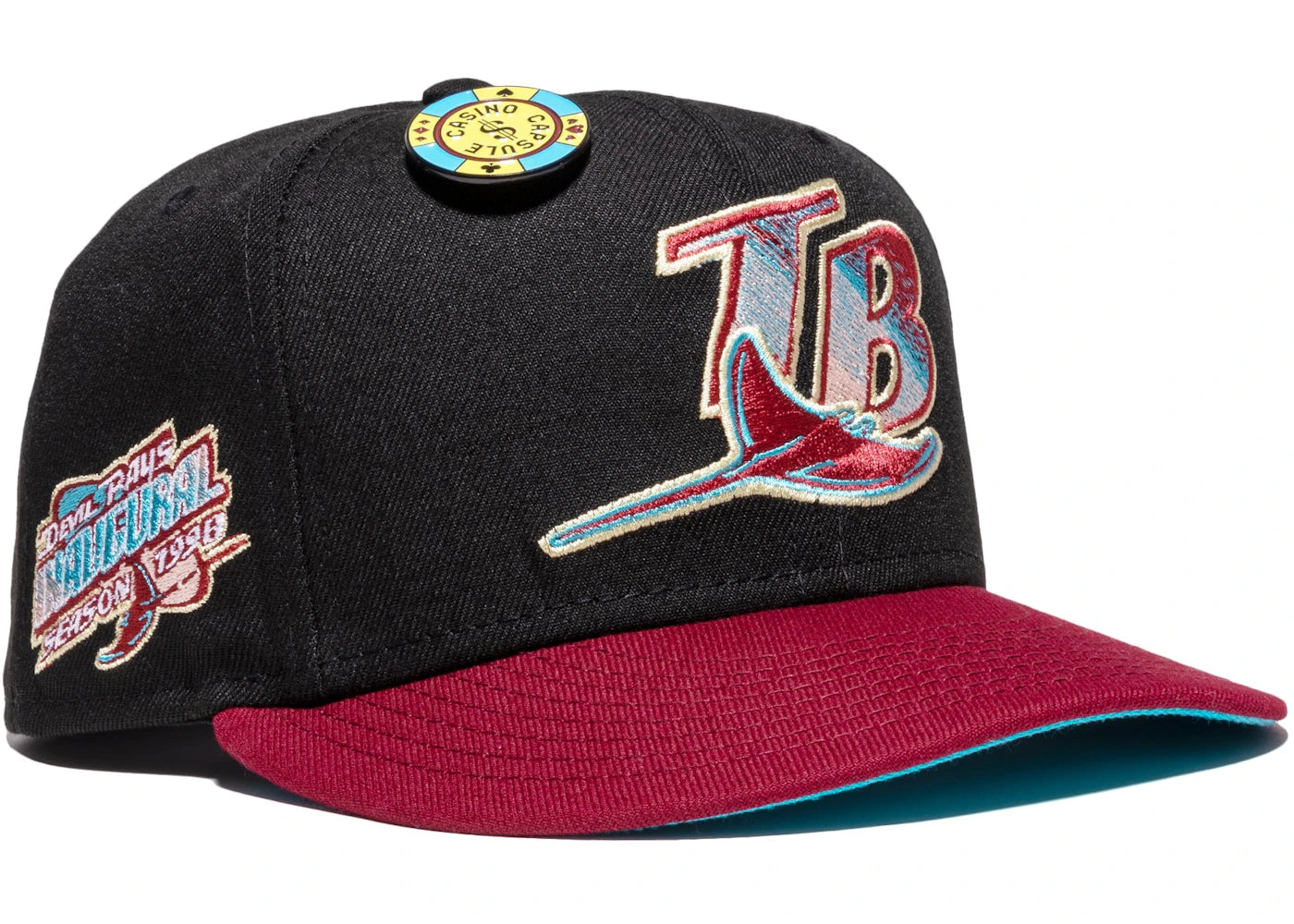 New Era Tampa Bay Devil Rays Capsule Casino Collection 1998 Season 59Fifty Fitted Hat Black/Blue