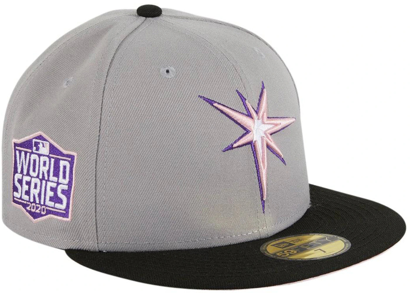 New Era Tampa Bay Rays Fuji 2020 World Series Patch Alternate Hat Club Exclusive 59Fifty Fitted Hat Grey/Black