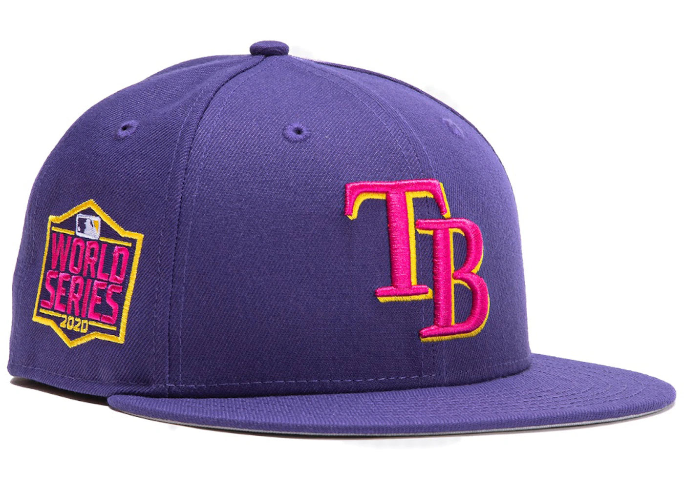 New Era Tampa Bay Rays Taco Pack 2020 World Series Patch Hat Club Exclusive 59Fifty Fitted Hat Purple/Gold