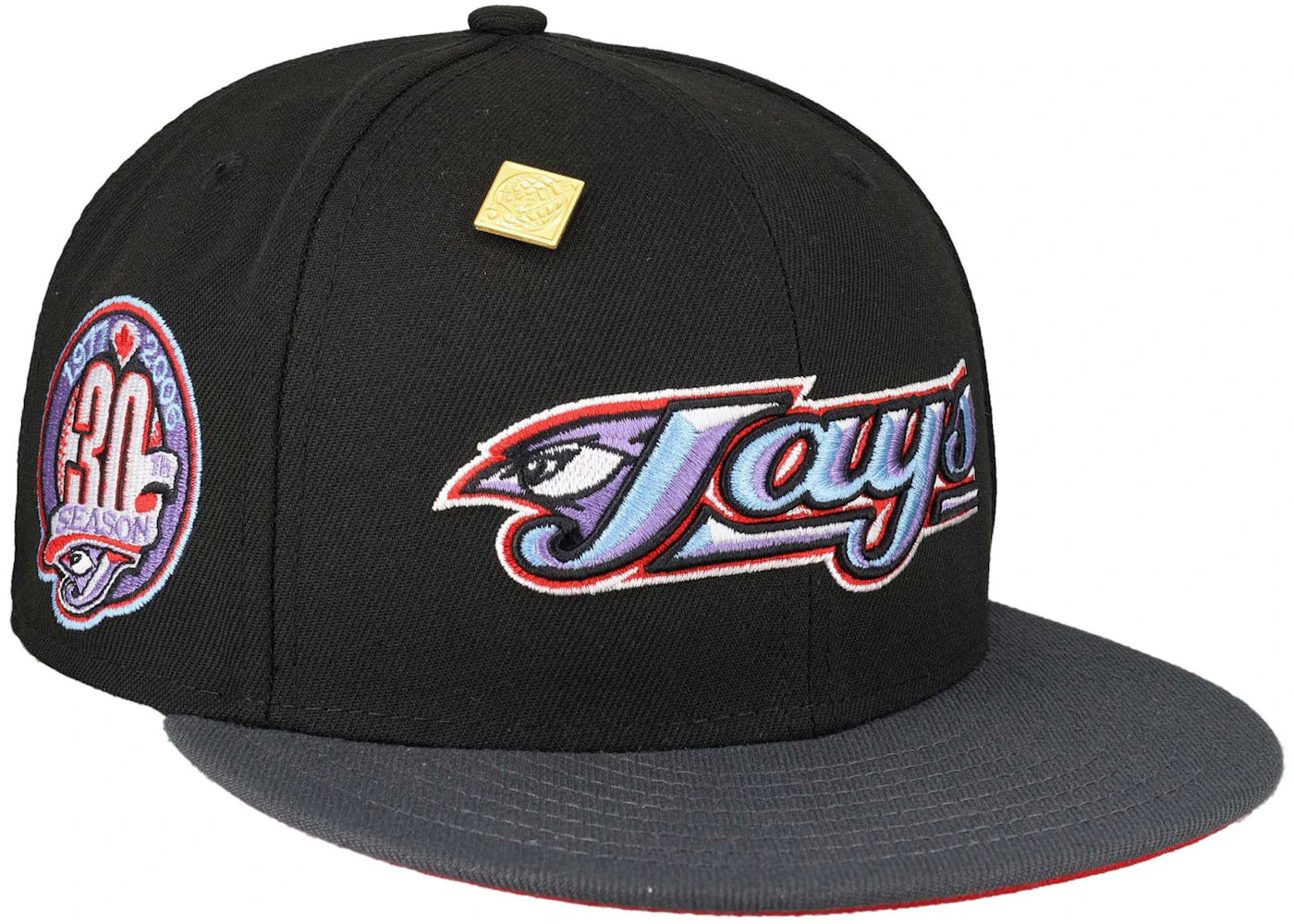New Era Toronto Blue Jays 30th Season Capsule Exclusive 59Fifty Fitted Hat Blacl/Red