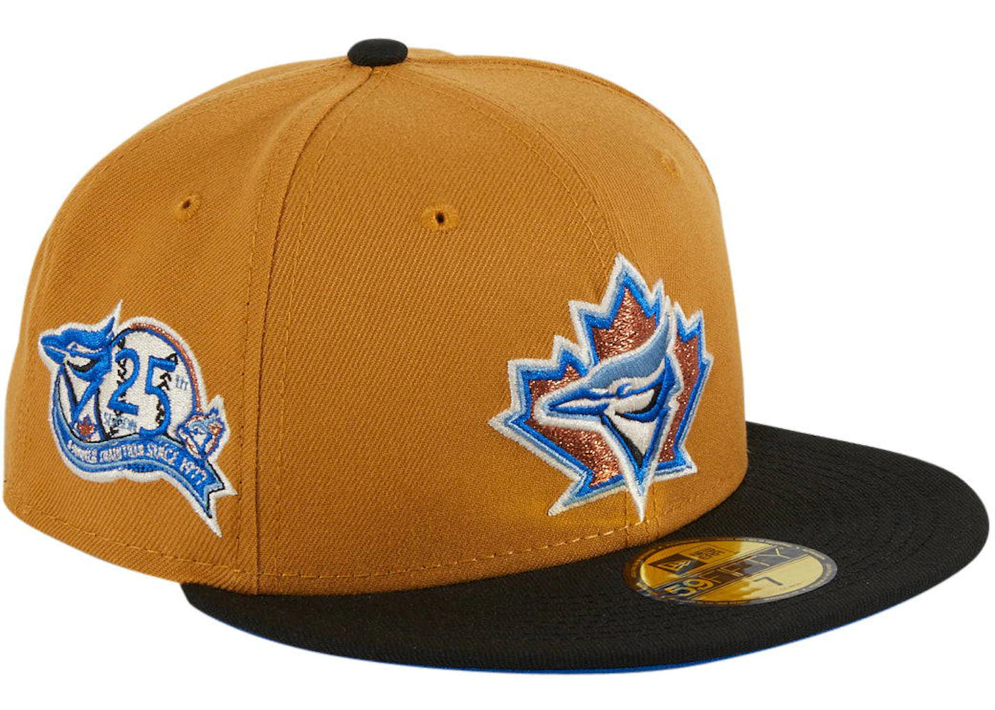 New Era Toronto Blue Jays Ancient Egypt 25th Anniversary Hat Club Exclusive 59Fifty Fitted Hat Khaki/Black/Royal Blue
