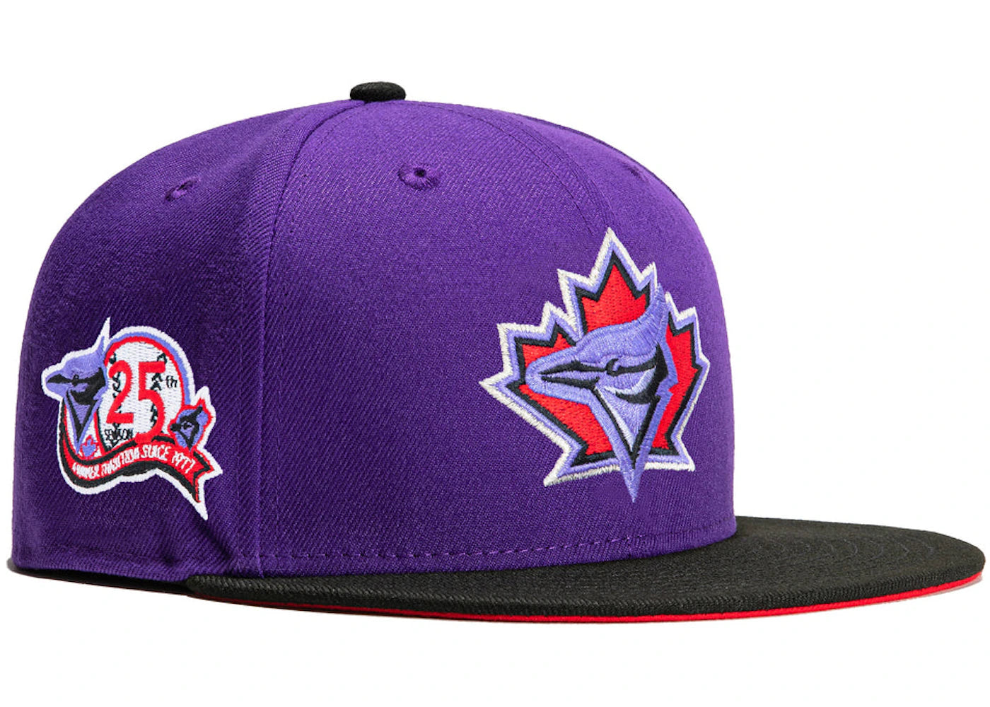 New Era Toronto Blue Jays T-Dot 25th Anniversary Patch Hat Club Exclusive 59Fifty Fitted Hat Purple/Black