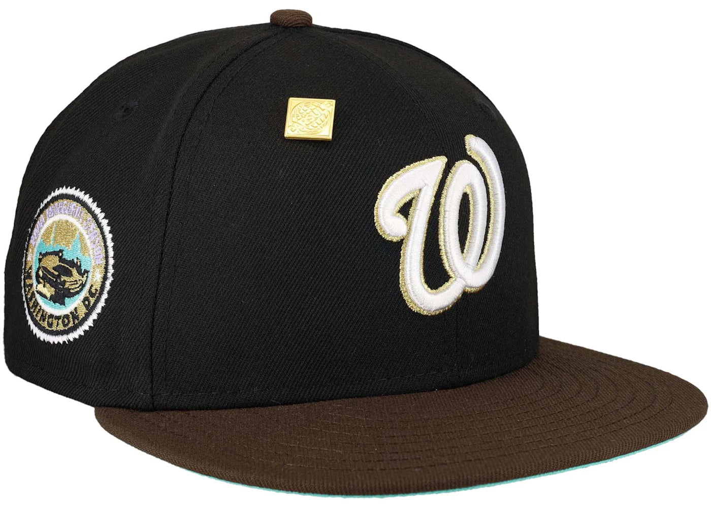 New Era Washington Nationals Capsule Vintage Collection 2008 Inaugural Season 59Fifty Fitted Hat Black/Teal