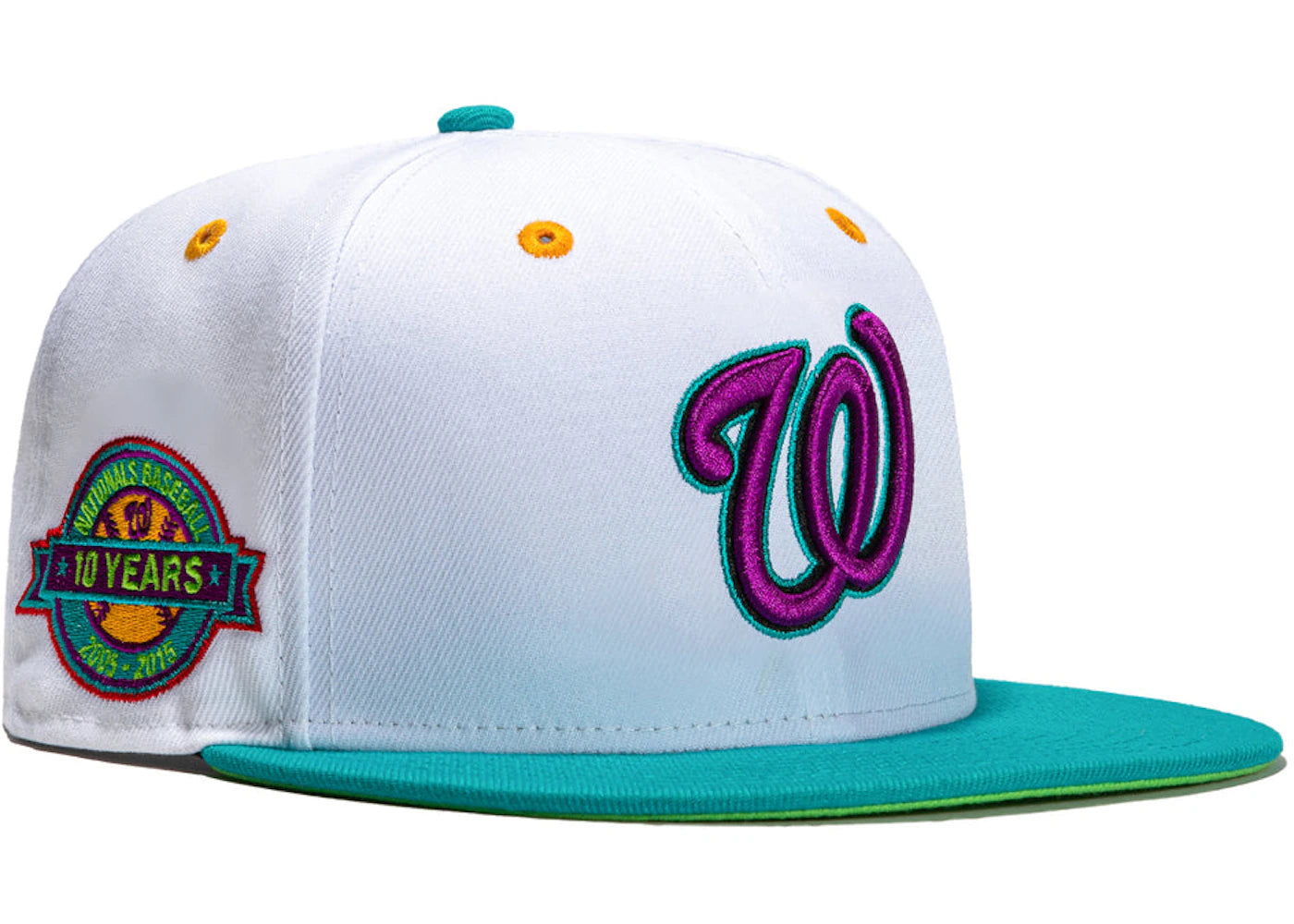 New Era Washington Nationals Dogtown 10th Anniversary Patch Hat Club Exclusive 59Fifty Fitted Hat White/Teal