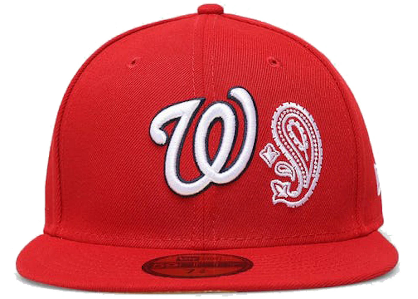 New Era Washington Nationals Patchwork Paisley Undervisor 59Fifty Fitted Hat Red