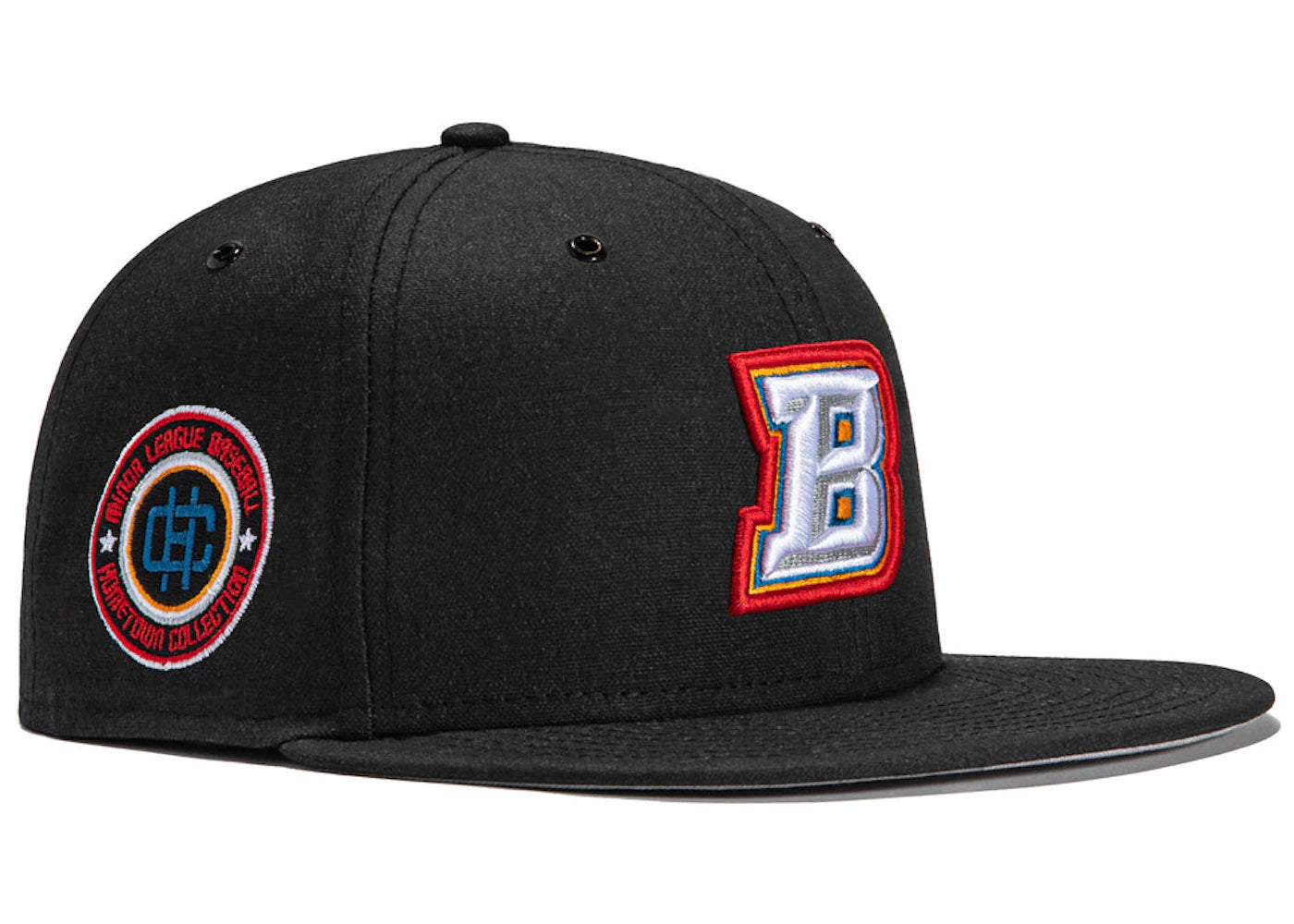 New Era x Hat Club Exclusive Aux Pack Vinyl Buffalo Bisons Hometown Collection Patch 59Fifty Fitted Hat Black