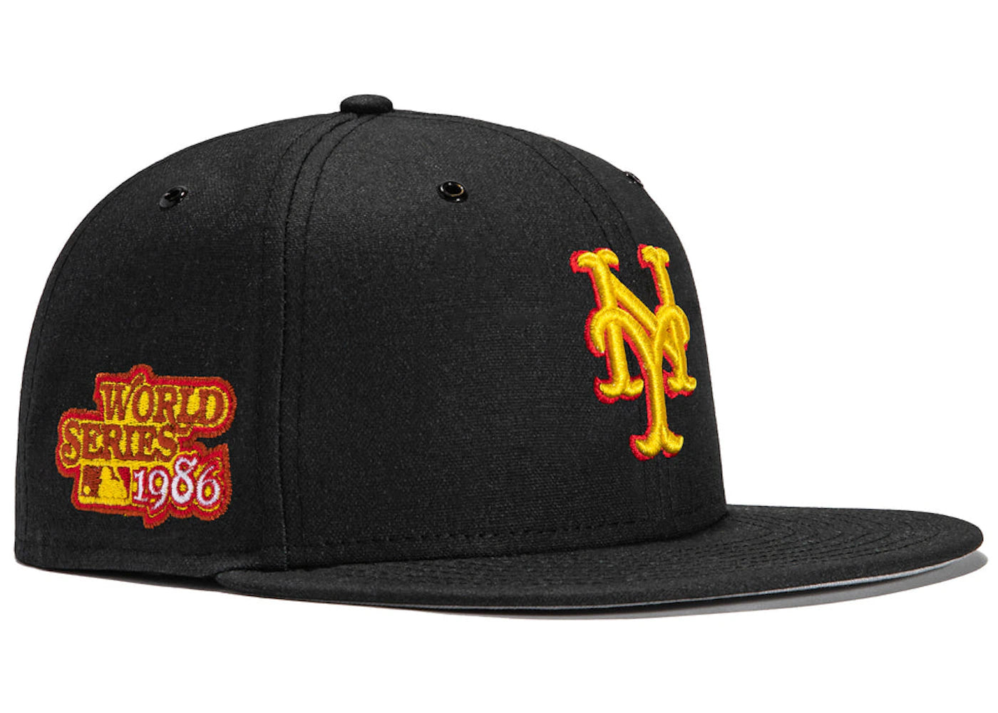 New Era x Hat Club Exclusive Aux Pack Vinyl New York Mets 1986 World Series Patch 59Fifty Fitted Hat Black