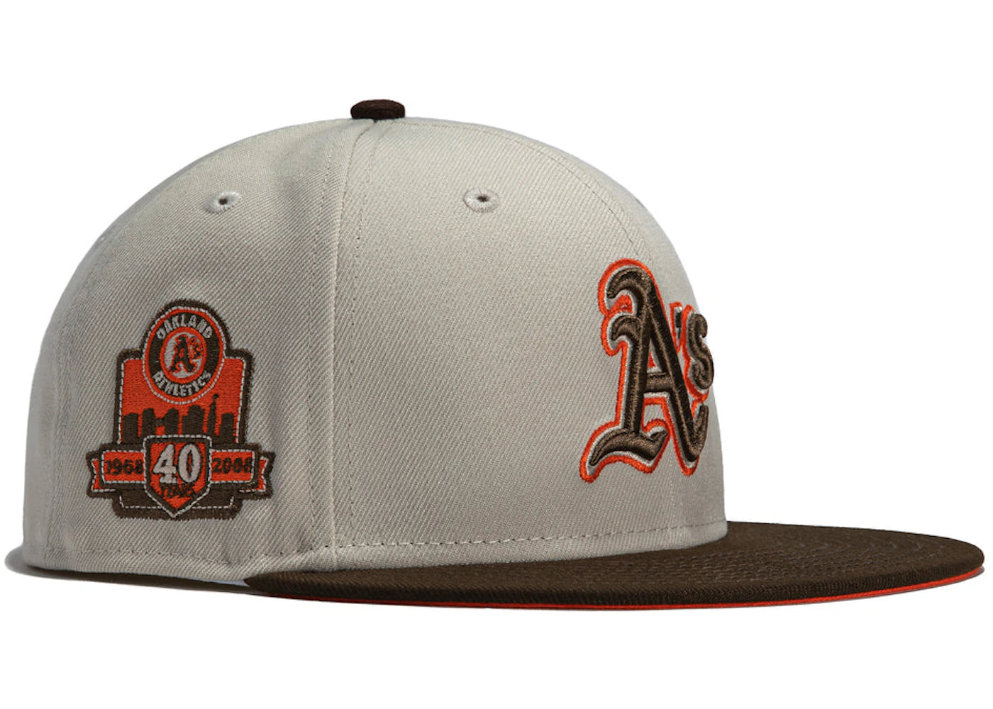 New Era x Hat Club Exclusive Burger Pack Oakland Athletics 40th Anniversary Patch 59Fifty Fitted Hat Stone/Brown
