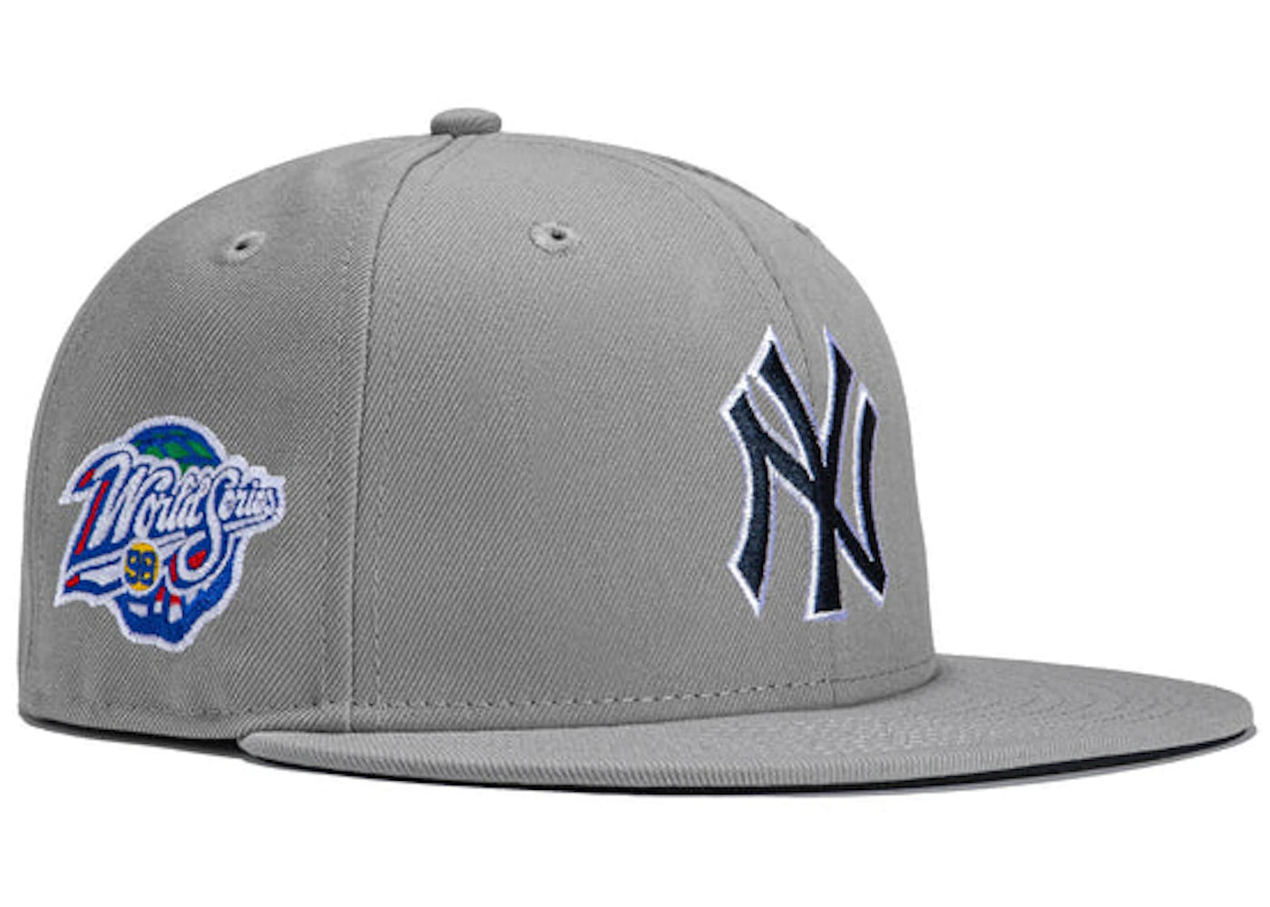 New Era x Hat Club Exclusive Grey OTC New York Yankees 1998 World Series Patch 59Fifty Fitted Hat Grey