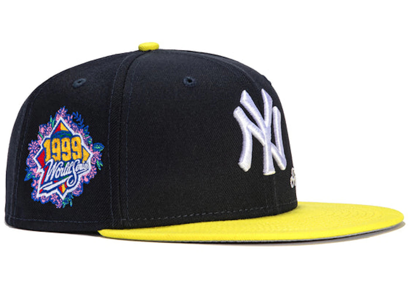 New Era x Hat Club Exclusive Jae Tips Forever New York Yankees 1999 World Series Patch 59Fifty Fitted Hat Navy/Yellow