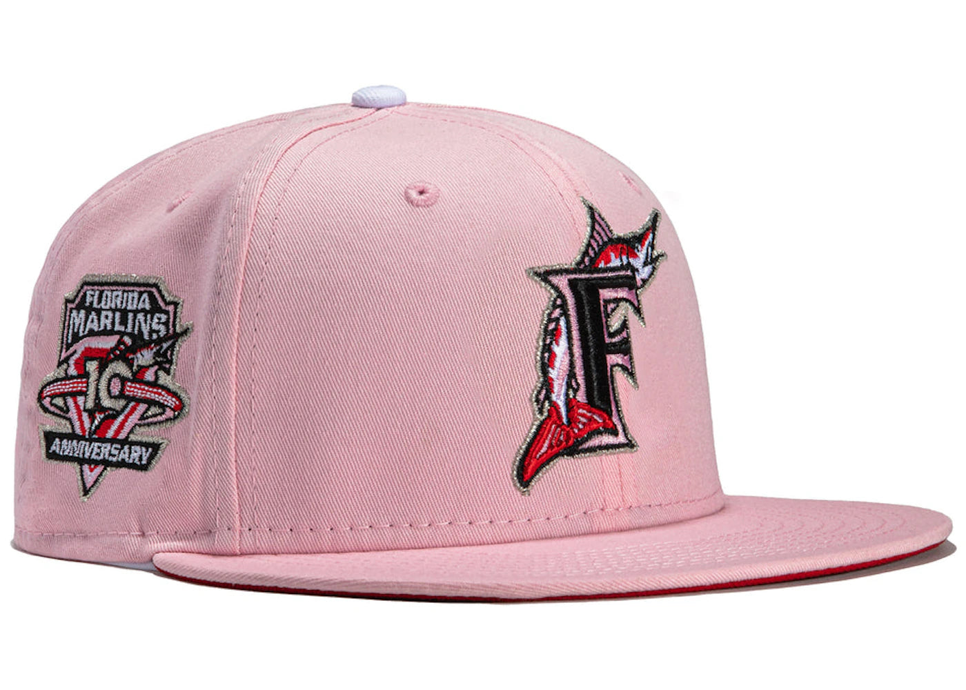 New Era x Hat Club Miami Marlins 10th Anniversary Patch Strawberry Jam 59Fifty Fitted Hat Pink