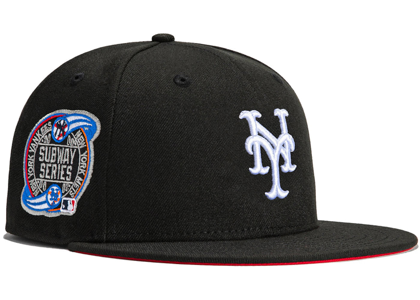 New Era x Hat Club New York Mets Subway Series Patch Red UV 59Fifty Fitted Hat Black