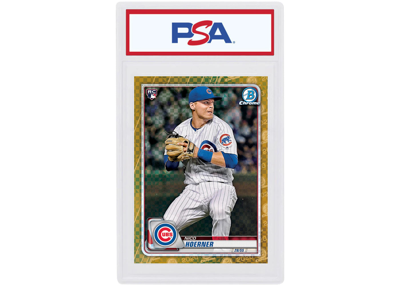 Nico Hoerner 2020 Bowman Chrome X Rookie Gold X-Fractor /3 #44 (PSA or BGS Graded)