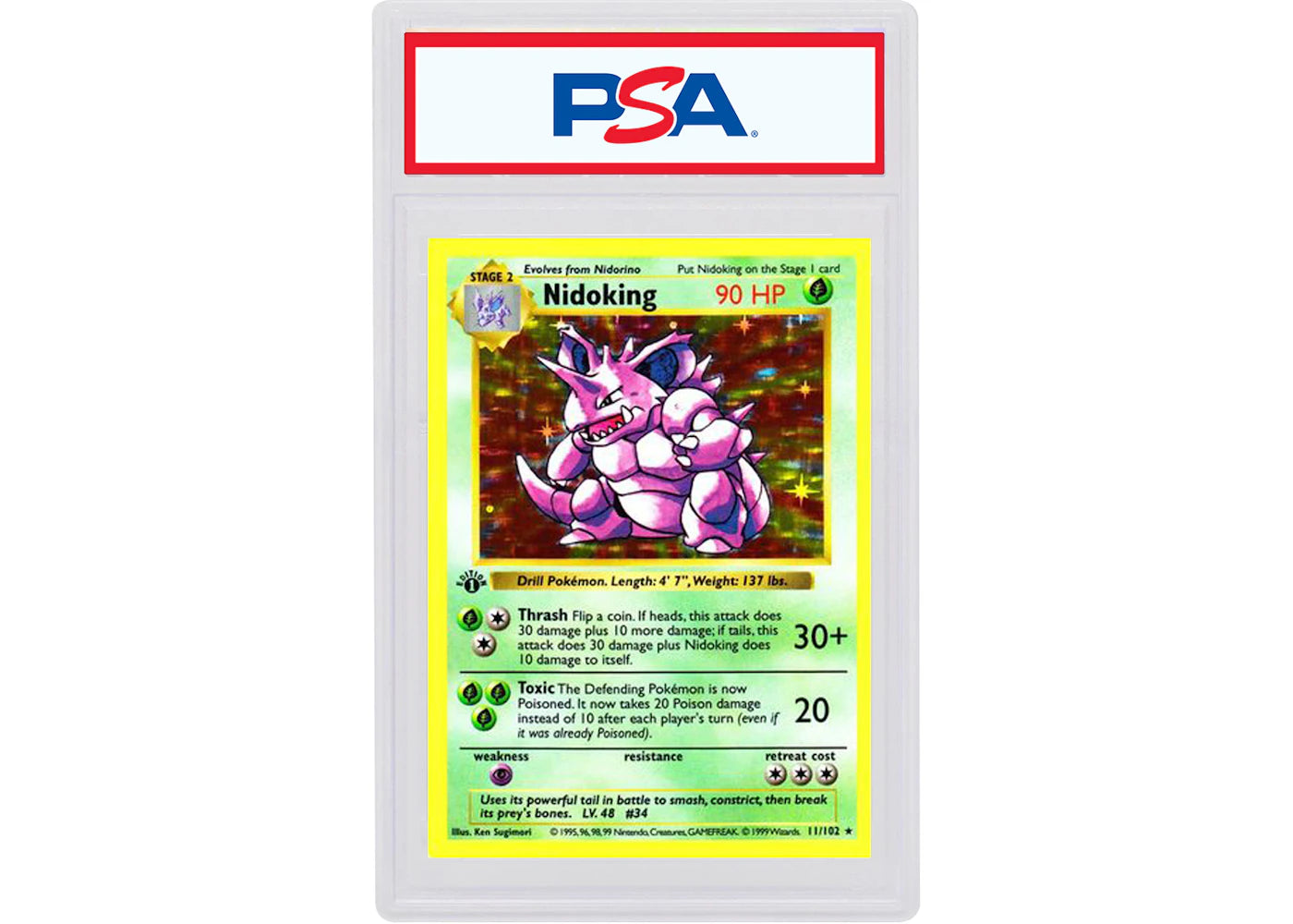 Nidoking-Holo 1999 Pokemon TCG Base Set 1st Edition #11/102 (PSA or BGS Graded)