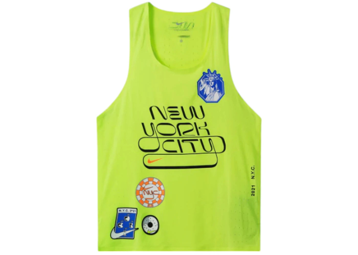Nike AeroSwift NYC Marathon Run 2021 Dri-Fit ADV Singlet Running Vest Volt