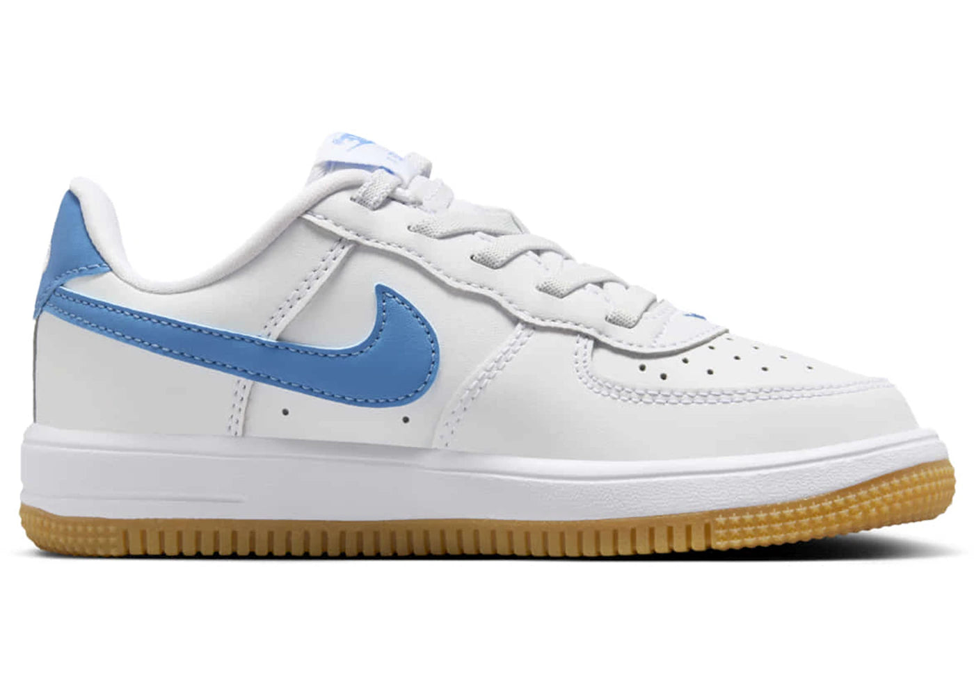 Nike Air Force 1 Low EasyOn White Gum Light Brown Blue Beyond (PS)