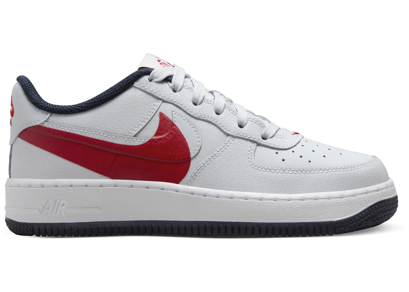 Nike Air Force 1 Low LV8 4 Pure Platinum University Red Obsidian (GS)