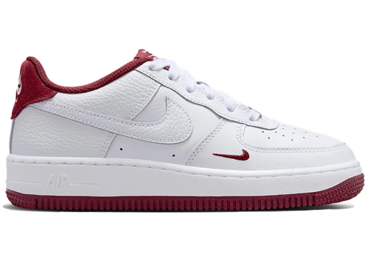 Nike Air Force 1 Low LV8 White Team Red Mini Swoosh (GS)
