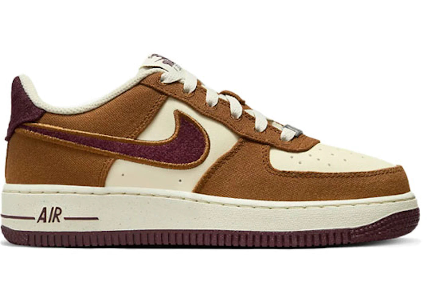 Nike Air Force 1 Low Light British Tan Burgundy Crush (GS)