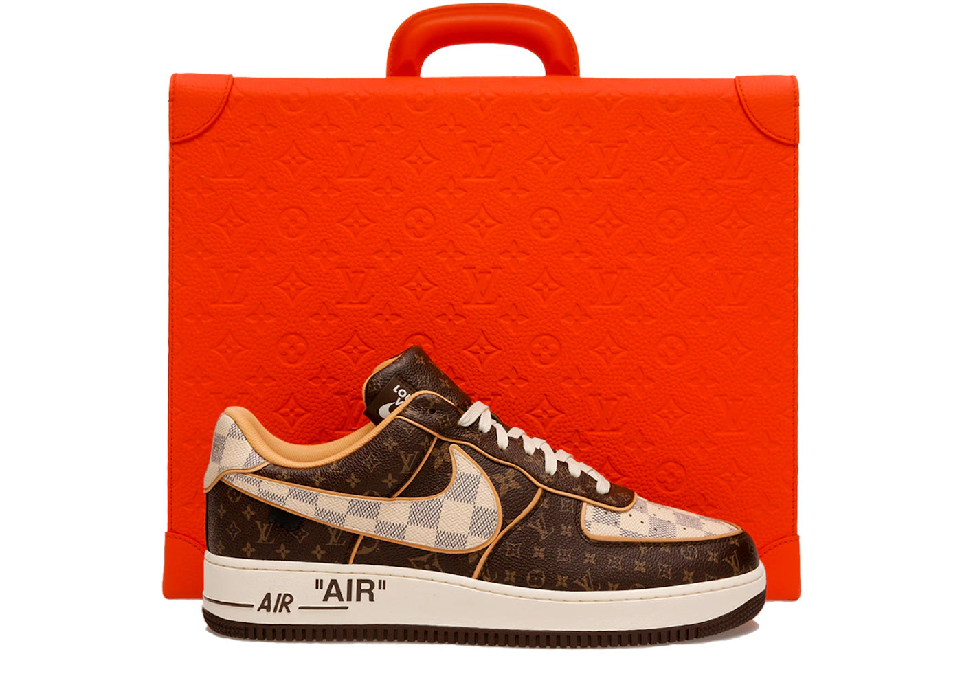 Louis Vuitton Nike Air Force 1 Low Monogram Brown Damier Azur Louis Vuitton Nike Air Force 1 Low Monogram Brown Damier Azur