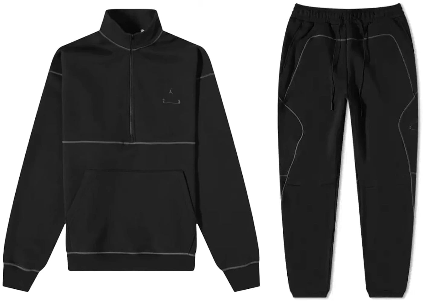 Nike Air Jordan 23 Enginereed Fleece Half Zip Hoodie Sweatshirt & Pant Set Black