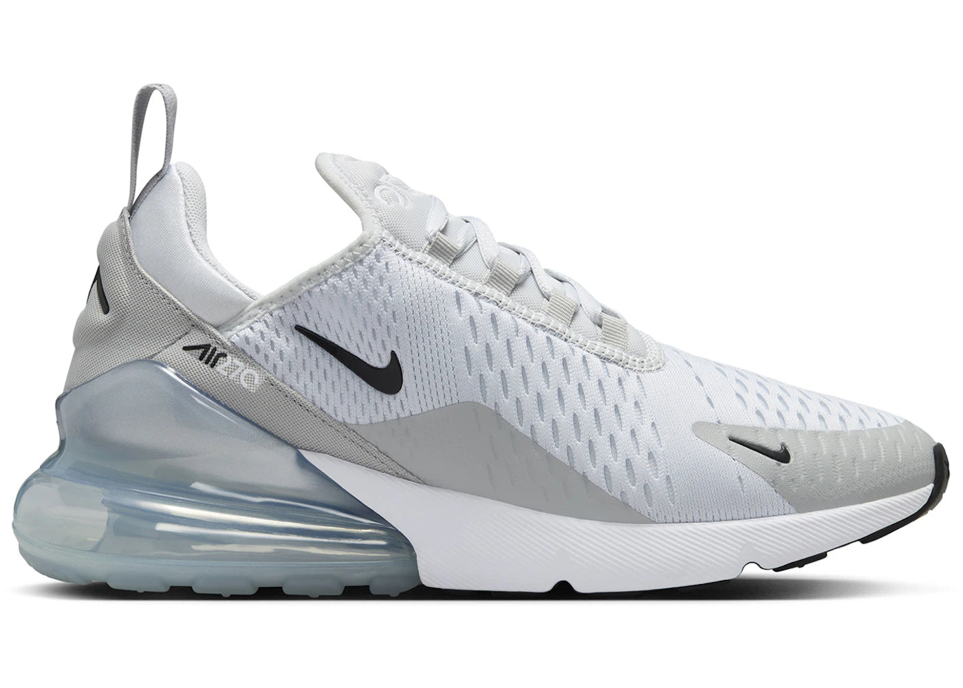 Nike Air Max 270 Pure Platinum Light Smoke Grey Metallic Silver Black (Women's)