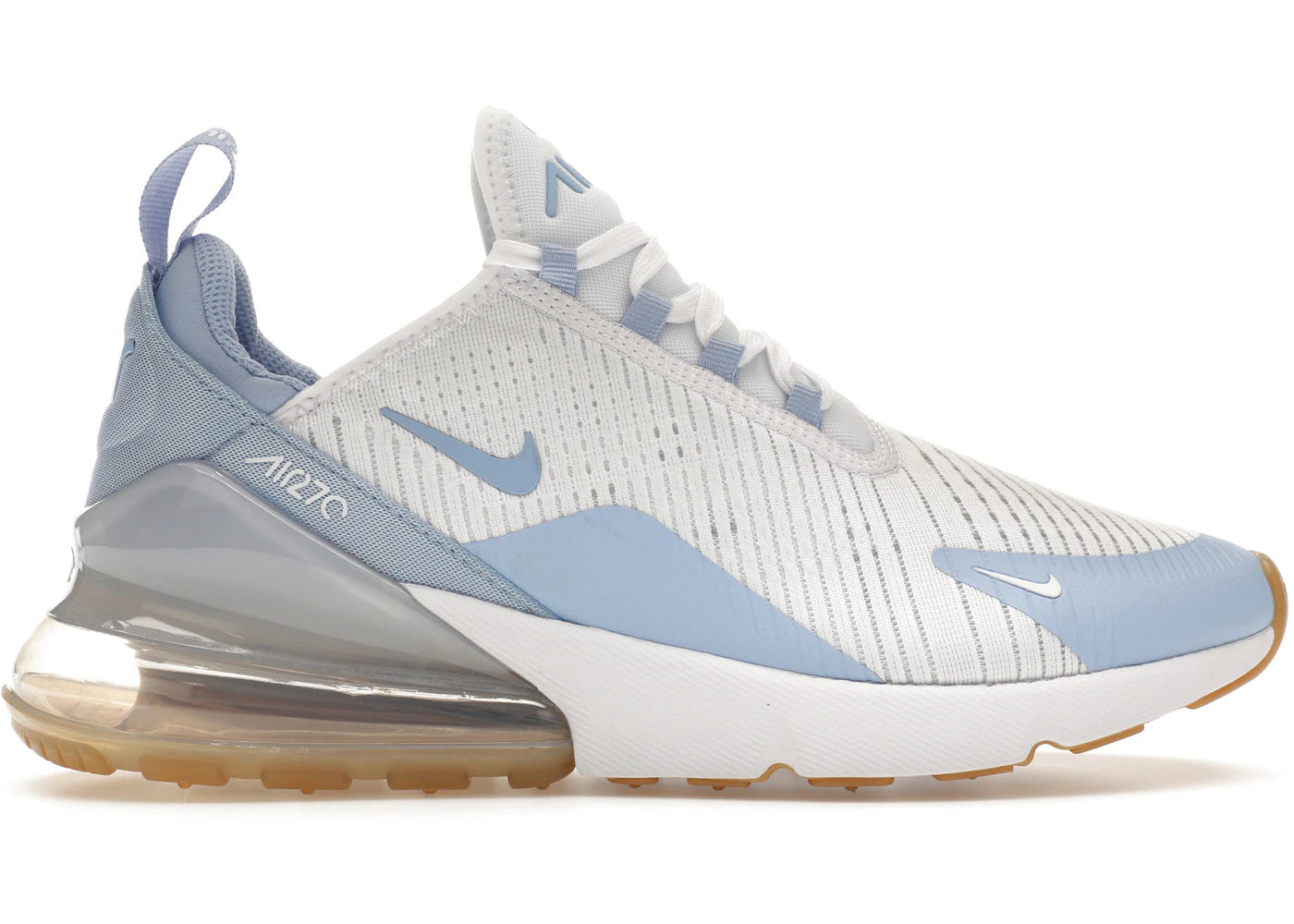 Nike Air Max 270 White Blue Tint Gum Light Brown Aluminum (Women's)