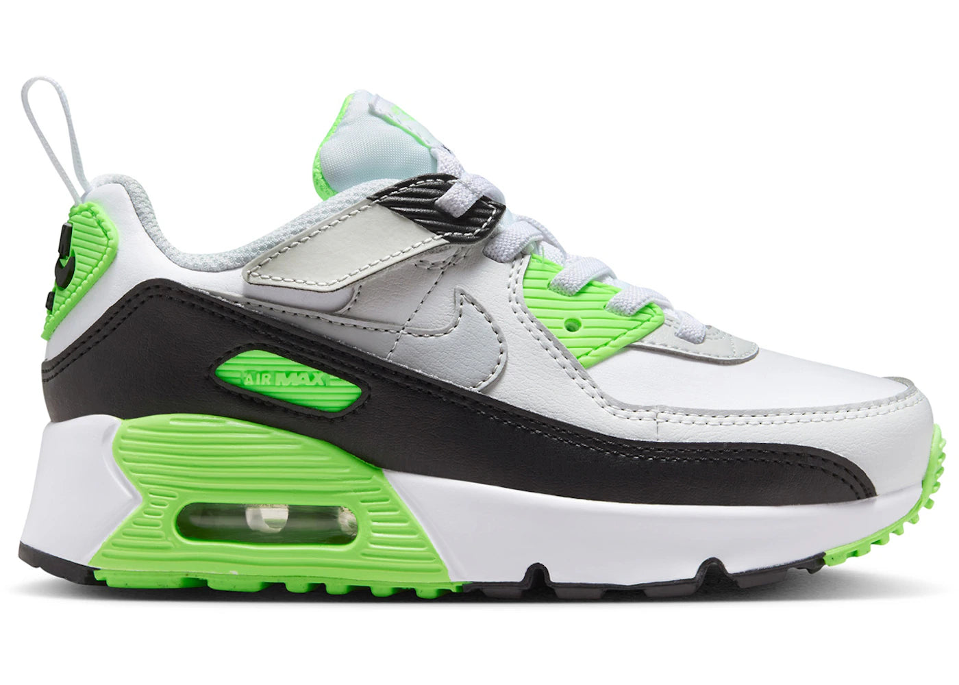 Nike Air Max 90 EasyOn White Photon Dust Lime Blast Light Smoke Grey (PS)