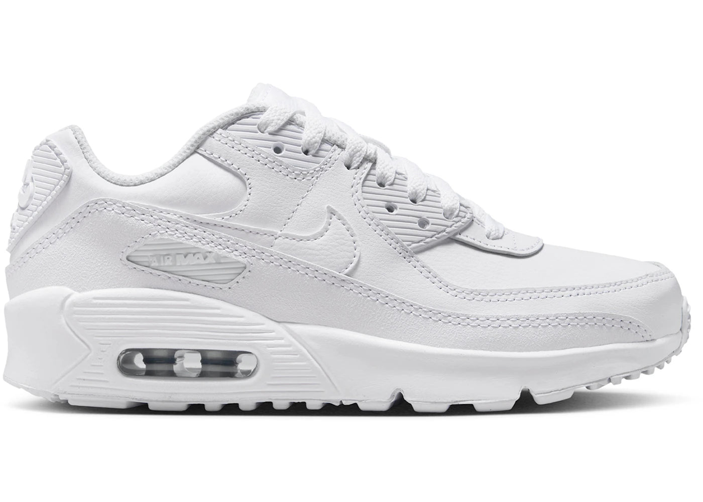 Nike Air Max 90 LTR White Metallic Silver (GS)