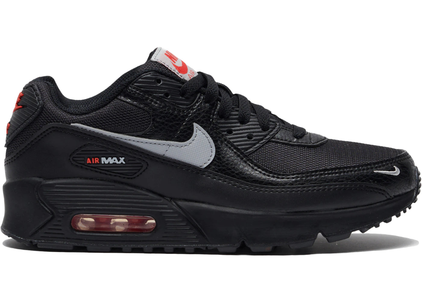 Nike Air Max 90 Next Nature Black Wolf Grey Crimson (GS)