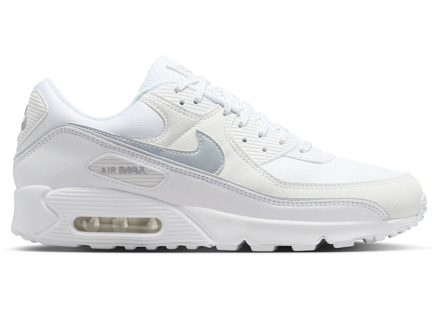 Nike Air Max 90 Premium White Metallic Silver Reflective