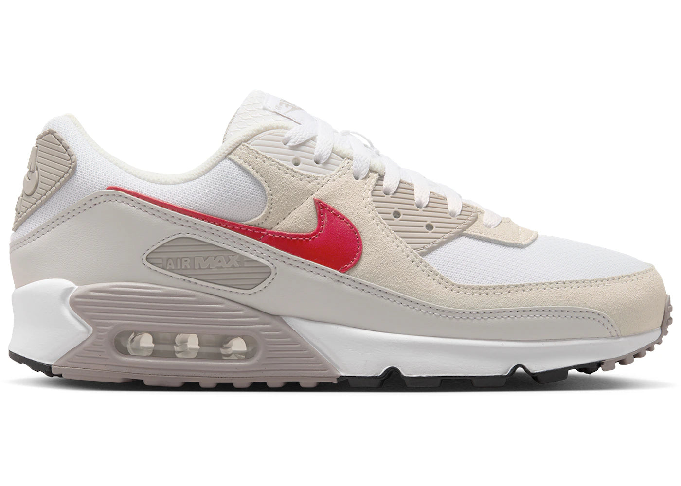 Nike Air Max 90 White College Grey Vast Grey University Red