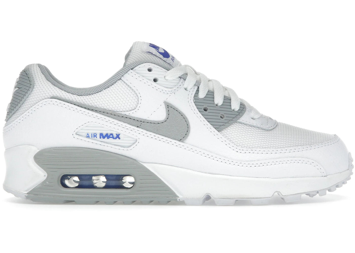 Nike Air Max 90 White Racer Blue Light Smoke Grey