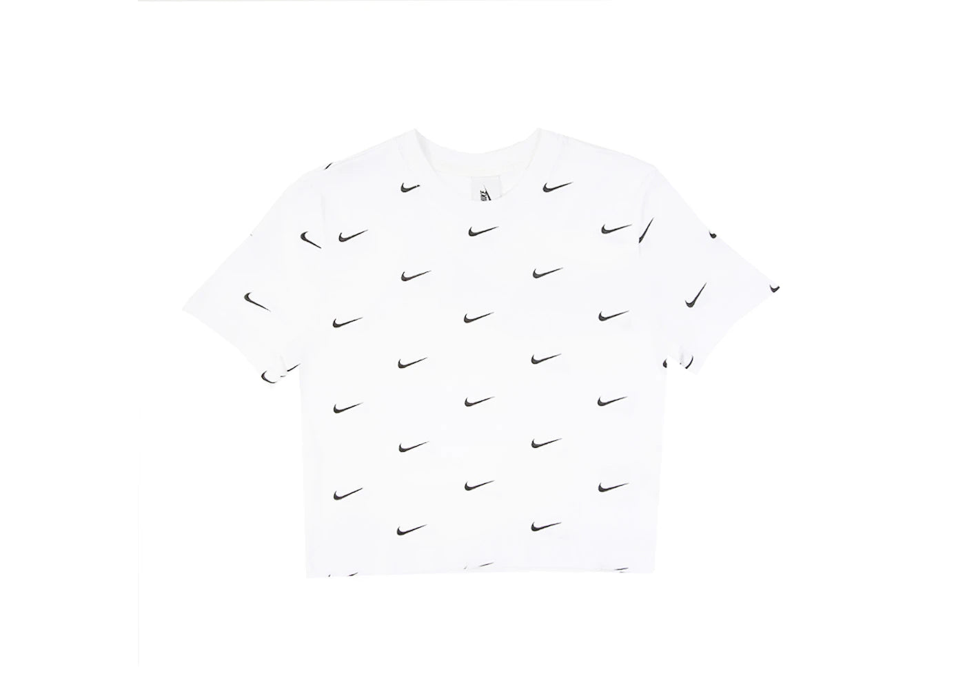 Nike All Over Swoosh Logo Cropped T-Shirt White