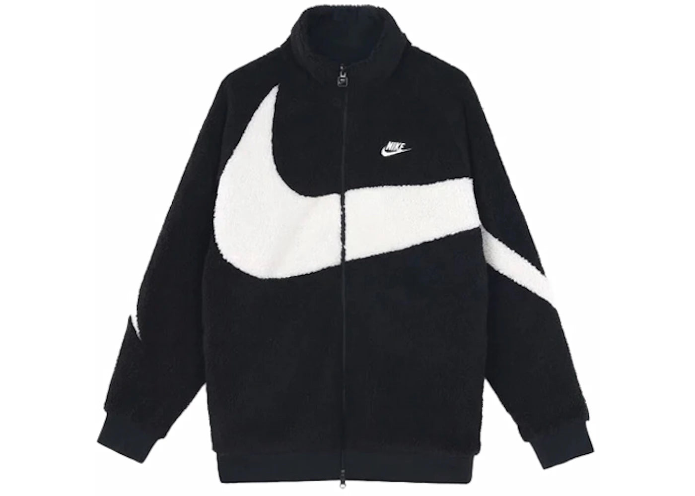 Nike Big Swoosh Reversible Boa Jacket (Asia Sizing) Black Sail