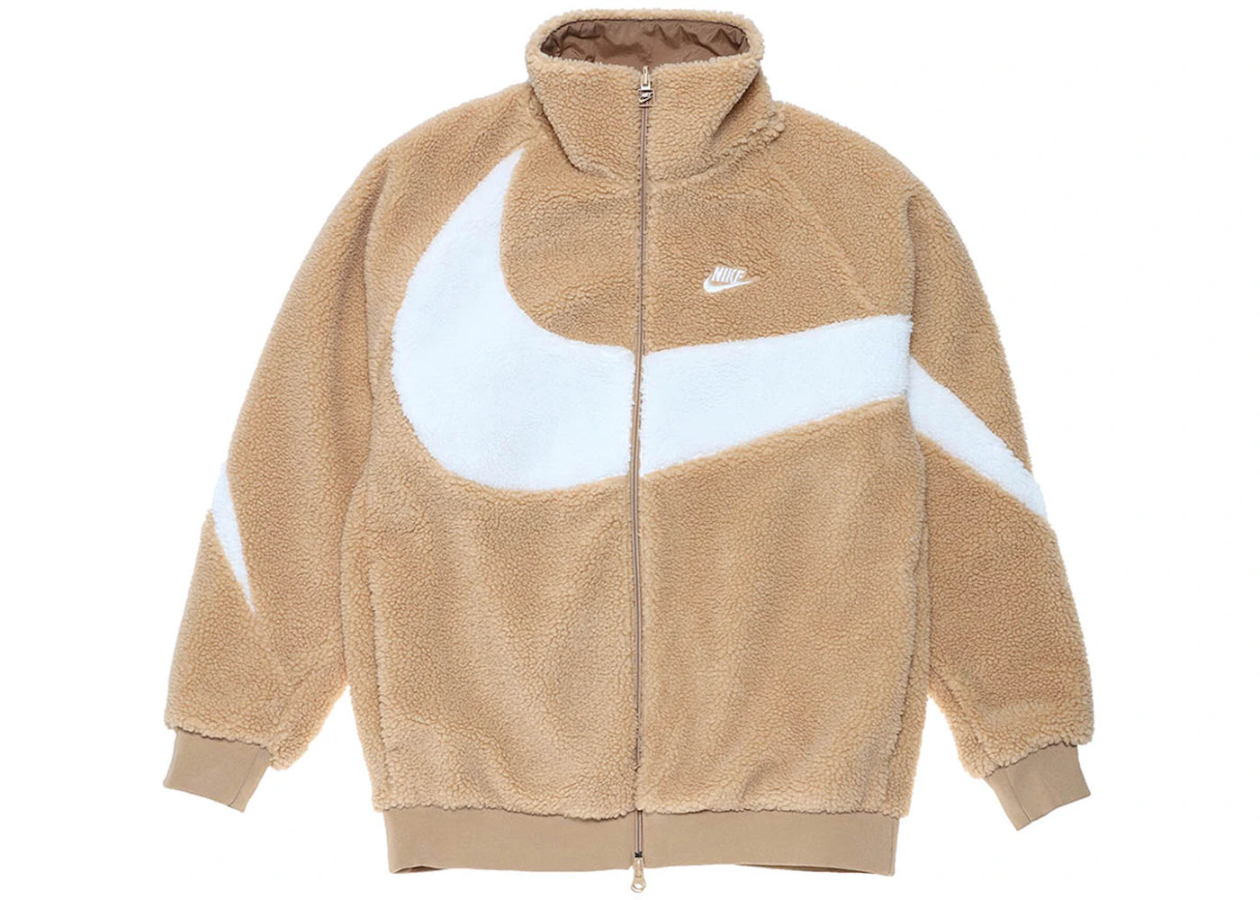 Nike Big Swoosh Reversible Boa Jacket (Asia Sizing) Hemp White