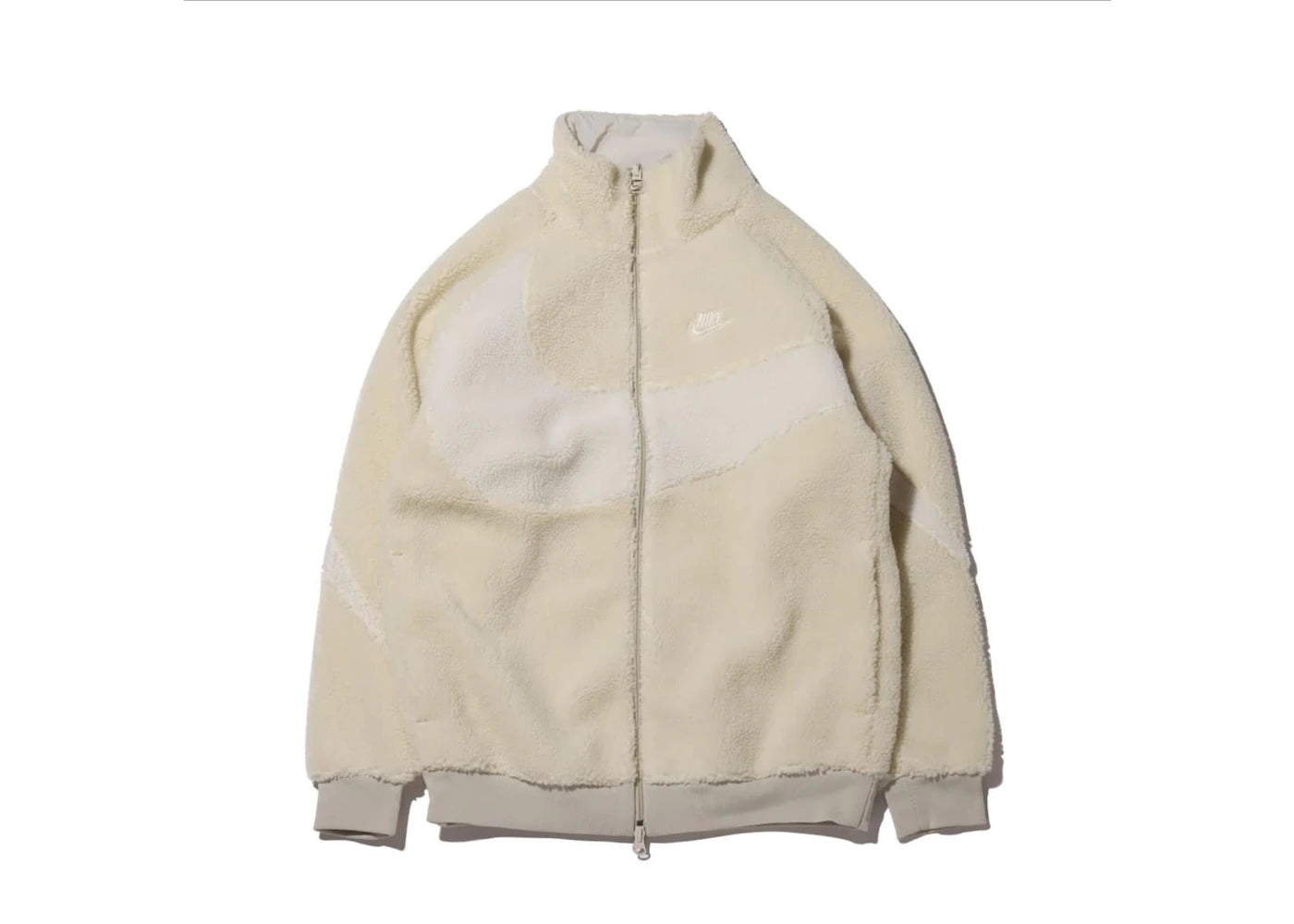 Nike Women's Big Swoosh Reversible Boa Jacket (Asia Sizing) Light Bone