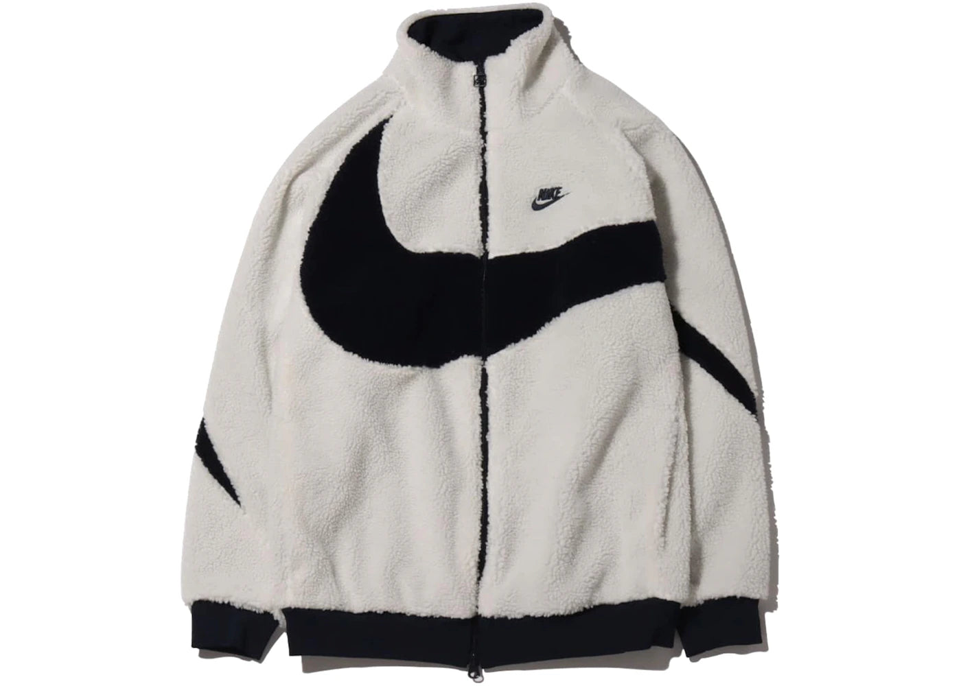 Nike Women's Big Swoosh Reversible Boa Jacket (Asia Sizing) White/Navy/Black
