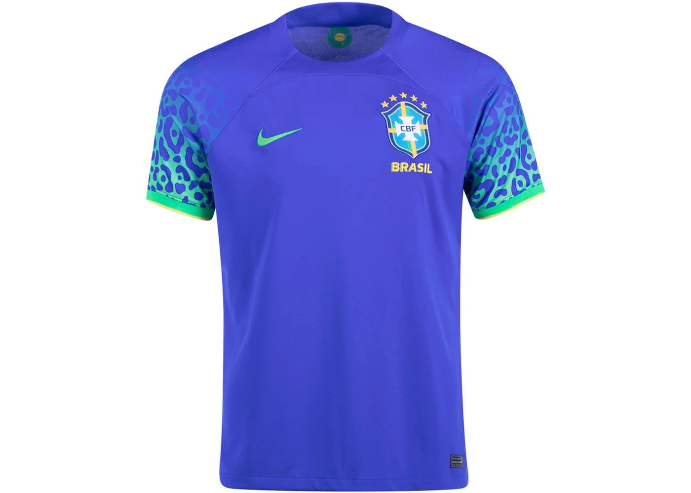 Nike Brazil 2022/23 Stadium Away Jersey Parmount Blue/Green Spark/Dynamic Yellow/Green Spark