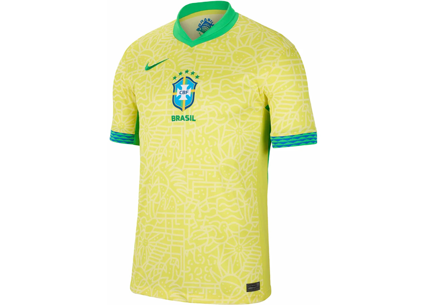 Nike Brazil 2024 Stadium Home Replica Jersey Dynamic Yellow/Lemon Chiffon/Green Spark